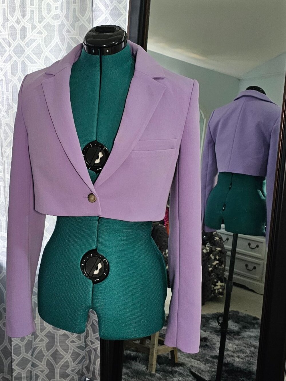 Zara Light Lilac Cropped Buttoned Blazer – Size S – NWT
